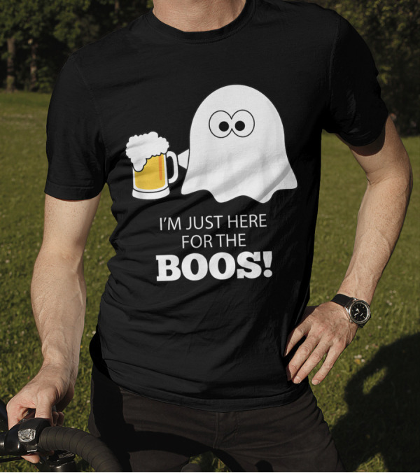 I'm Just Here For The Boos Halloween Drinking Ghost And Beer T-Shirt