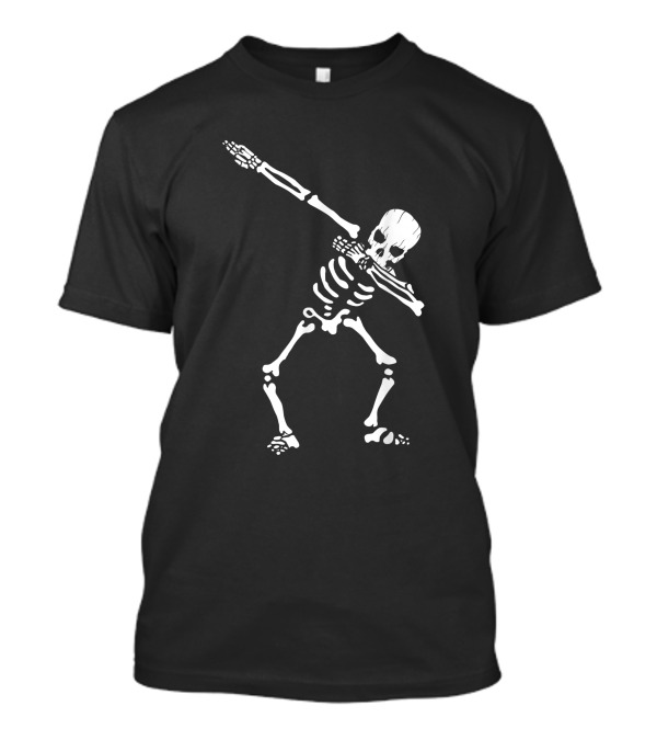 Dabbing Skeleton Funny Halloween Lazy Scary Costume T-Shirt