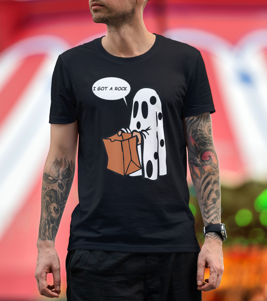 Halloween I Got A Rock Ghost with Trick-or-Treat Bag T-Shirt