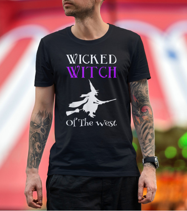Premium T-Shirt: Wicked Witch Silhouette Flying Broomstick Of The West T-Shirt Wicked Witch Silhouette Flying Broomstick Of The West T-Shirt