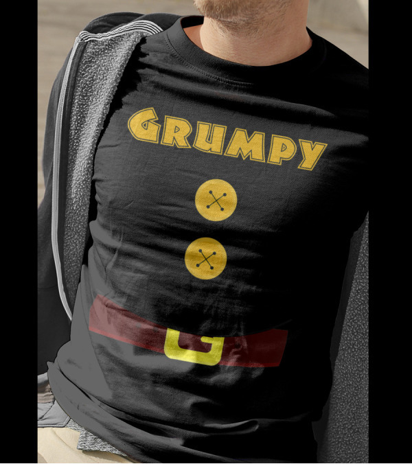 Grumpy Dwarf Red Halloween Costume With Buttons And Belt T-Shirt