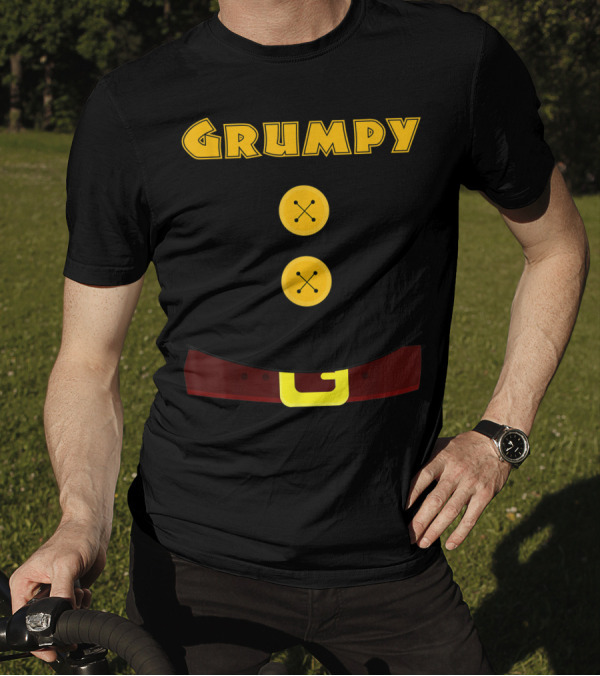 Grumpy Dwarf Red Halloween Costume With Buttons And Belt T-Shirt