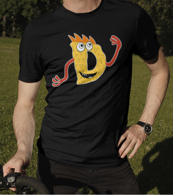 Alphabet'd Monster Cute Fun Scary Creature D Monogram Initial T-Shirt