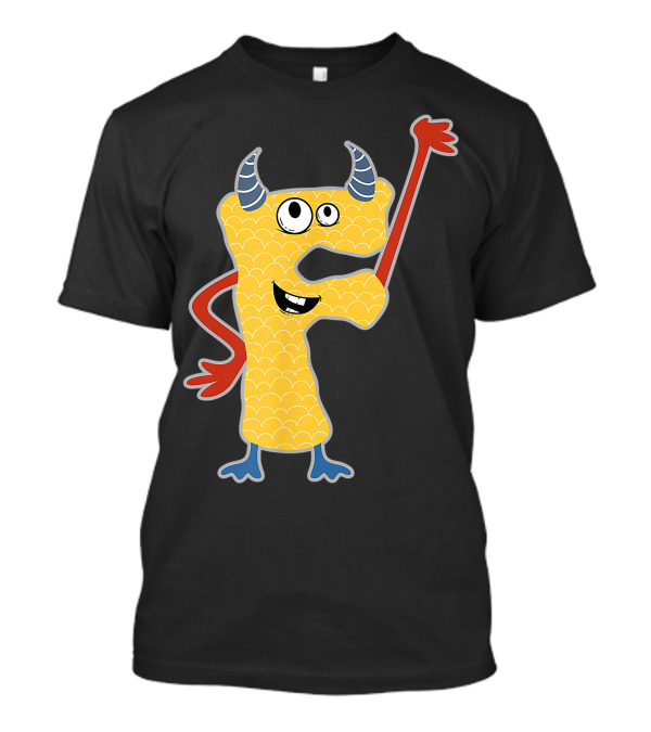 Cute Fun Scary Alphabet F Monster Creature Monogram Initial T-Shirt
