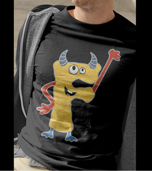 Cute Fun Scary Alphabet F Monster Creature Monogram Initial T-Shirt
