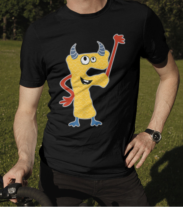 Cute Fun Scary Alphabet F Monster Creature Monogram Initial T-Shirt