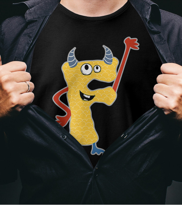 Cute Fun Scary Alphabet F Monster Creature Monogram Initial T-Shirt