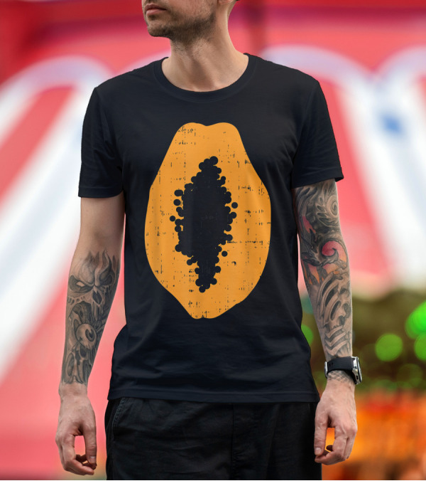 Premium T-Shirt: Papaya Funny Fruit Food Lazy DIY Easy Halloween Costume Idea Halloween T-Shirt Papaya Funny Fruit Food Lazy DIY Easy Halloween Costume Idea Halloween T-Shirt