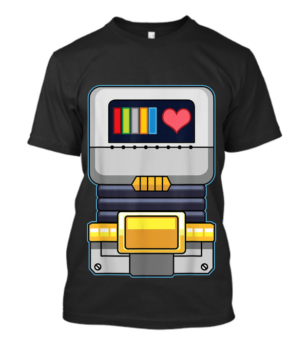 Halloween Lazy Robot Costume With Heart And Colorful Gauges T-Shirt