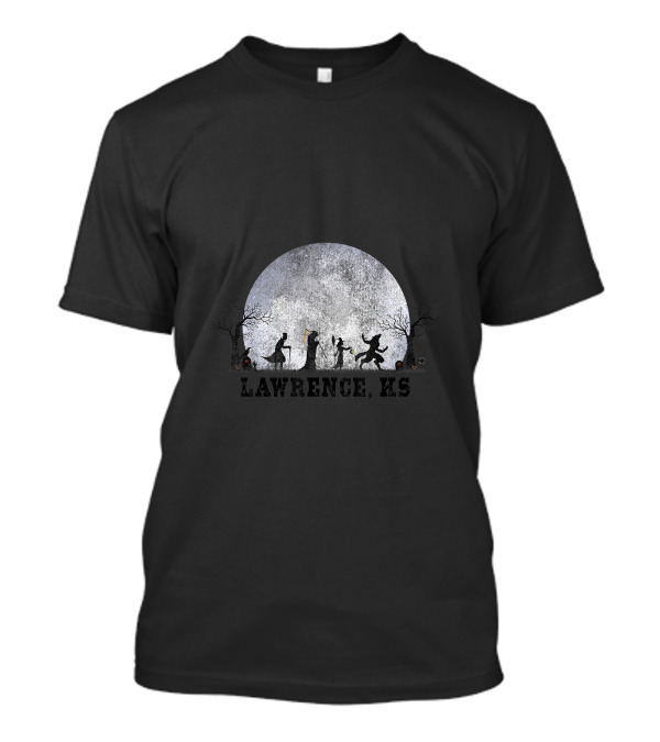 Lawrence KS Vintage Halloween Full Moon T-Shirt