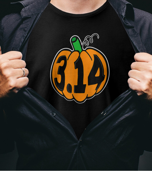 Funny Pumpkin Pi 3.14 Math Nerd Halloween Day T-Shirt