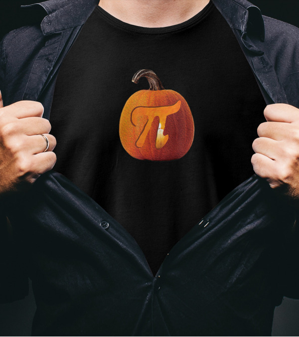 Pi Day Pumpkin Pi Funny Nerdy Math Carved Pumpkin T-Shirt