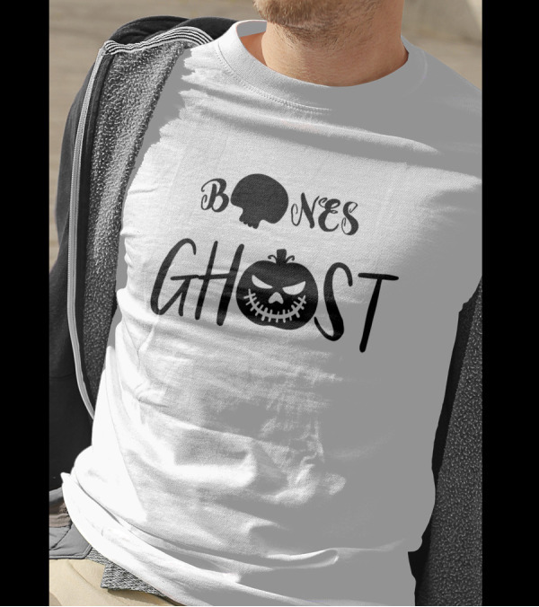 Bones Ghost Funny Halloween Day Party Scary T-Shirt