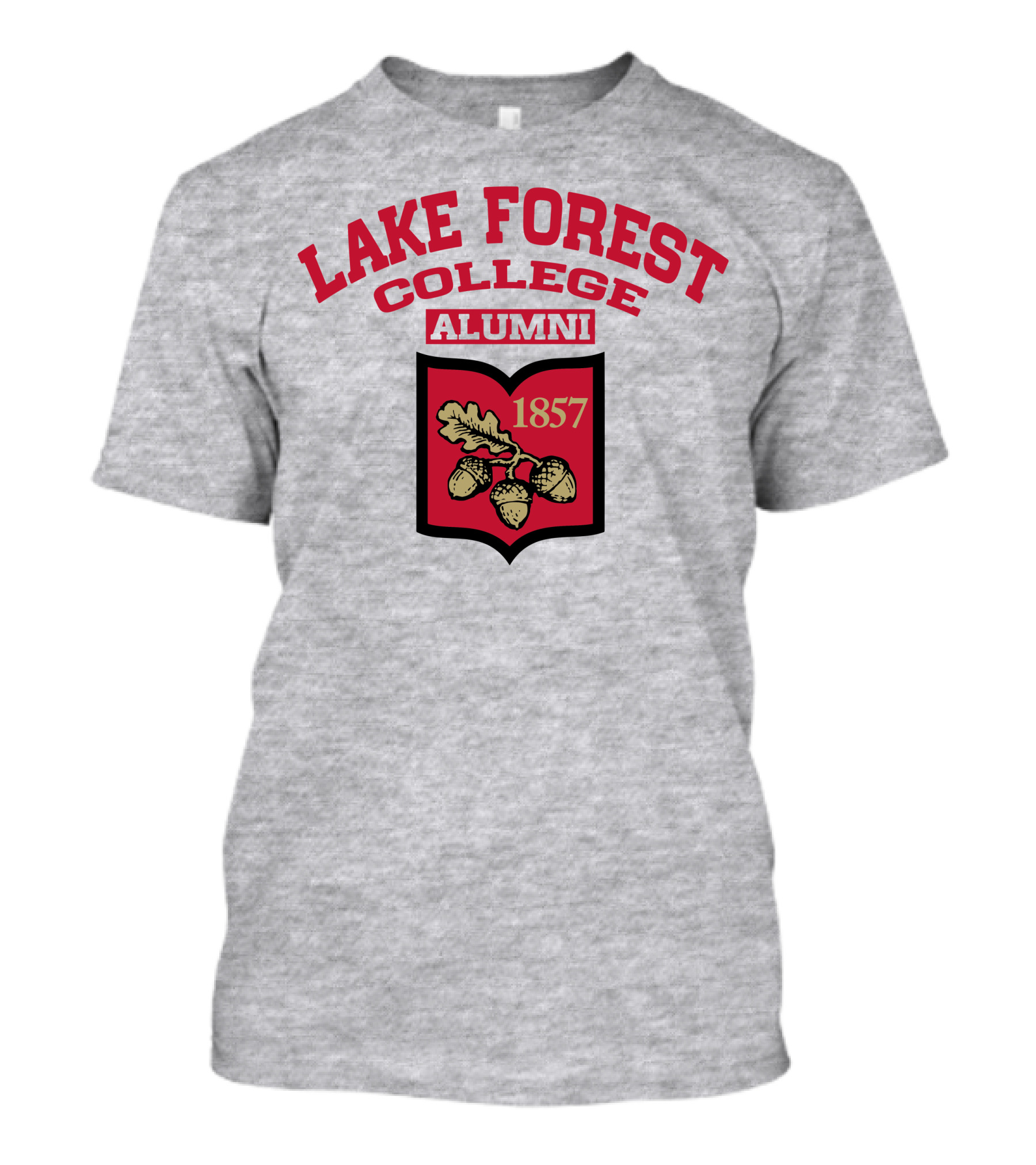 Lake Forest College Alumni 1857 Logo Acorn Shield T-Shirt