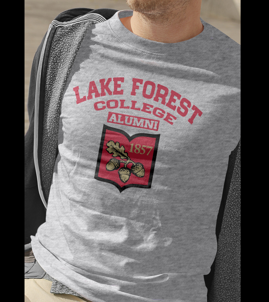 Lake Forest College Alumni 1857 Logo Acorn Shield T-Shirt
