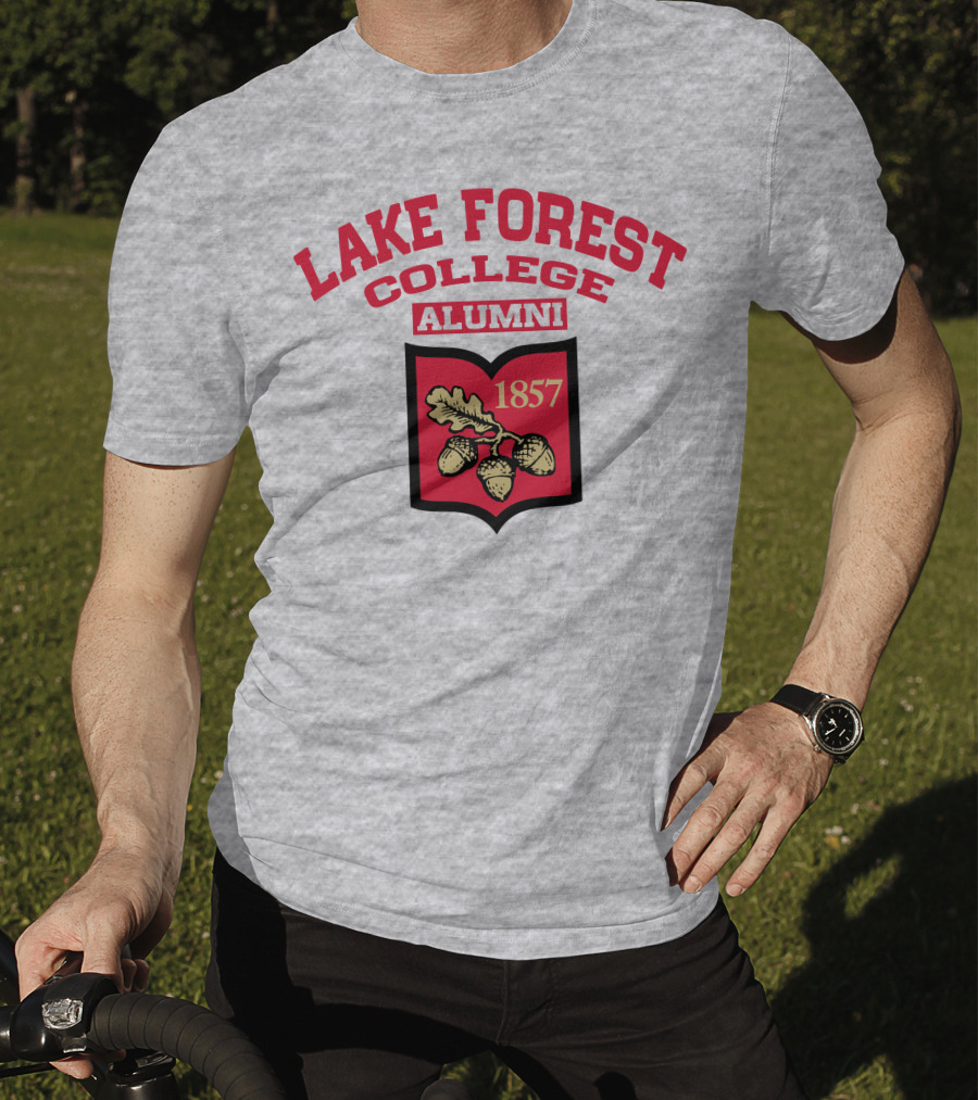 Lake Forest College Alumni 1857 Logo Acorn Shield T-Shirt