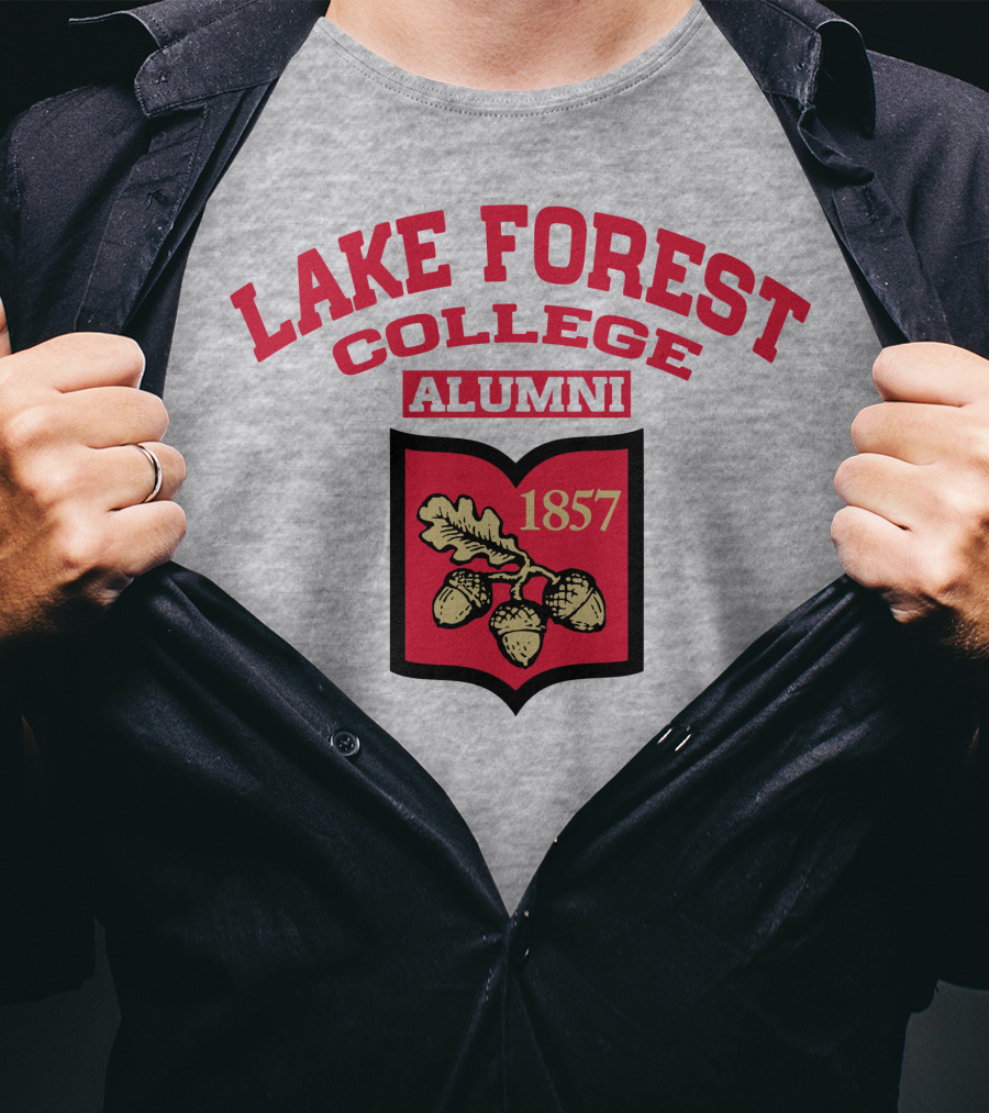 Lake Forest College Alumni 1857 Logo Acorn Shield T-Shirt