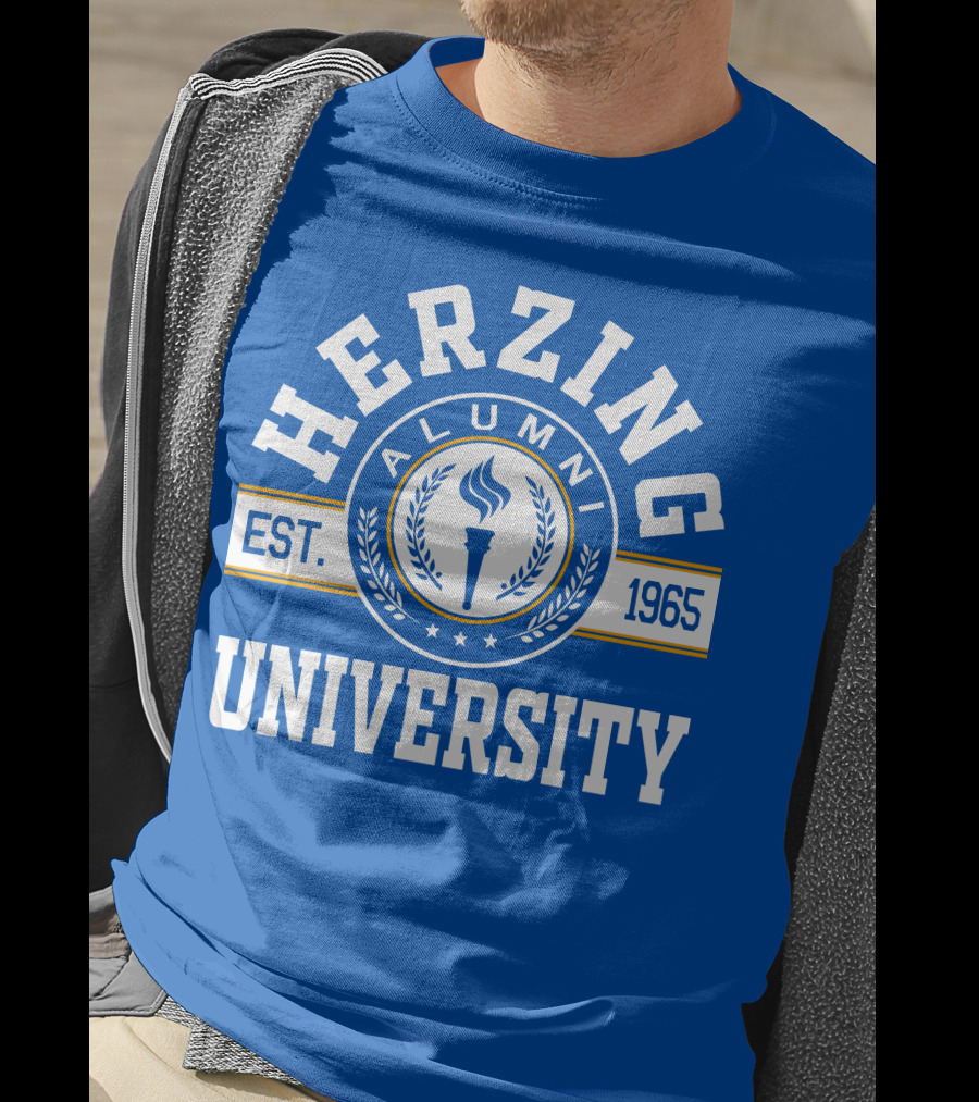 Herzing University Alumni Est. 1965 Logo With Torch And Laurel Wreath T-Shirt