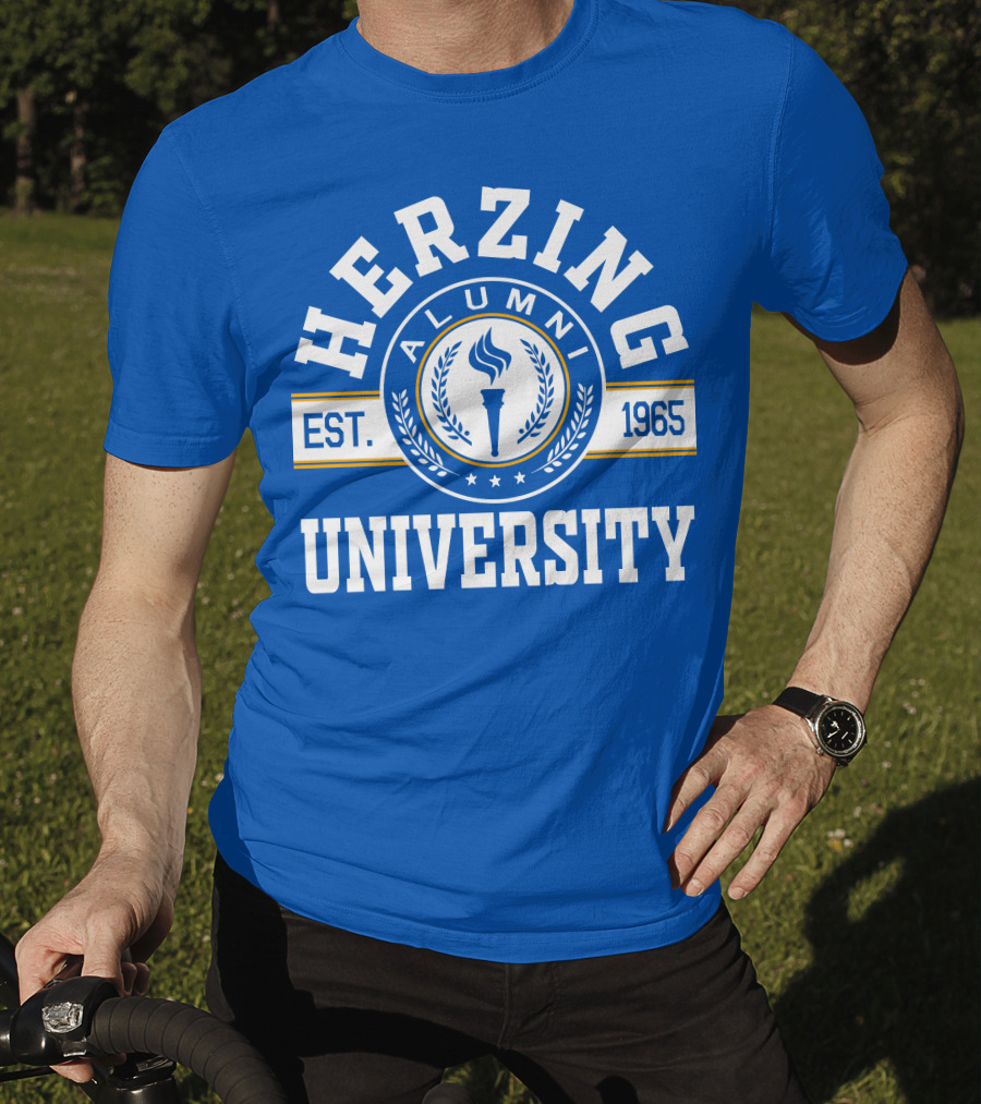 Herzing University Alumni Est. 1965 Logo With Torch And Laurel Wreath T-Shirt