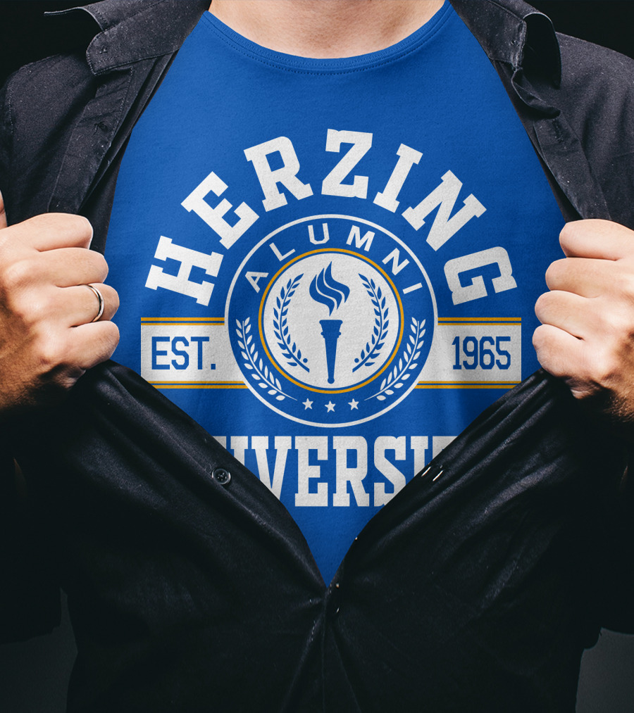 Herzing University Alumni Est. 1965 Logo With Torch And Laurel Wreath T-Shirt