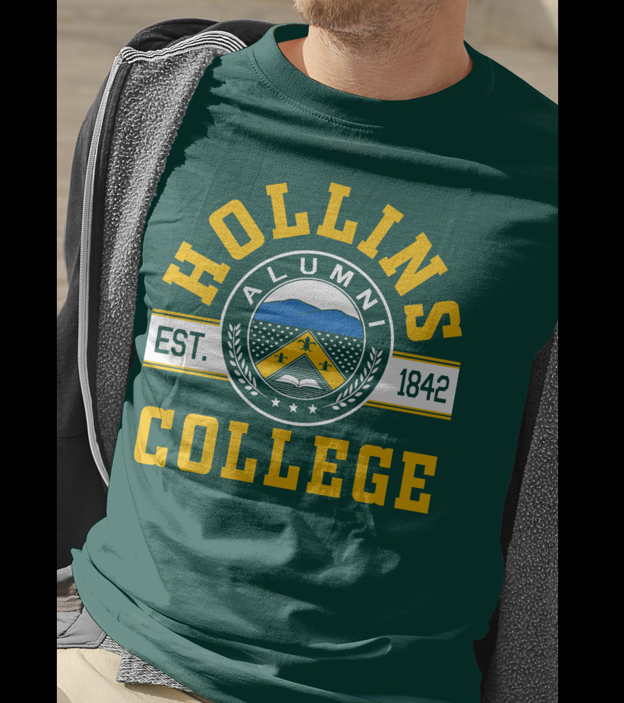 Hollins College Alumni Est. 1842 Fleur-de-lis And Mountain Emblem T-Shirt