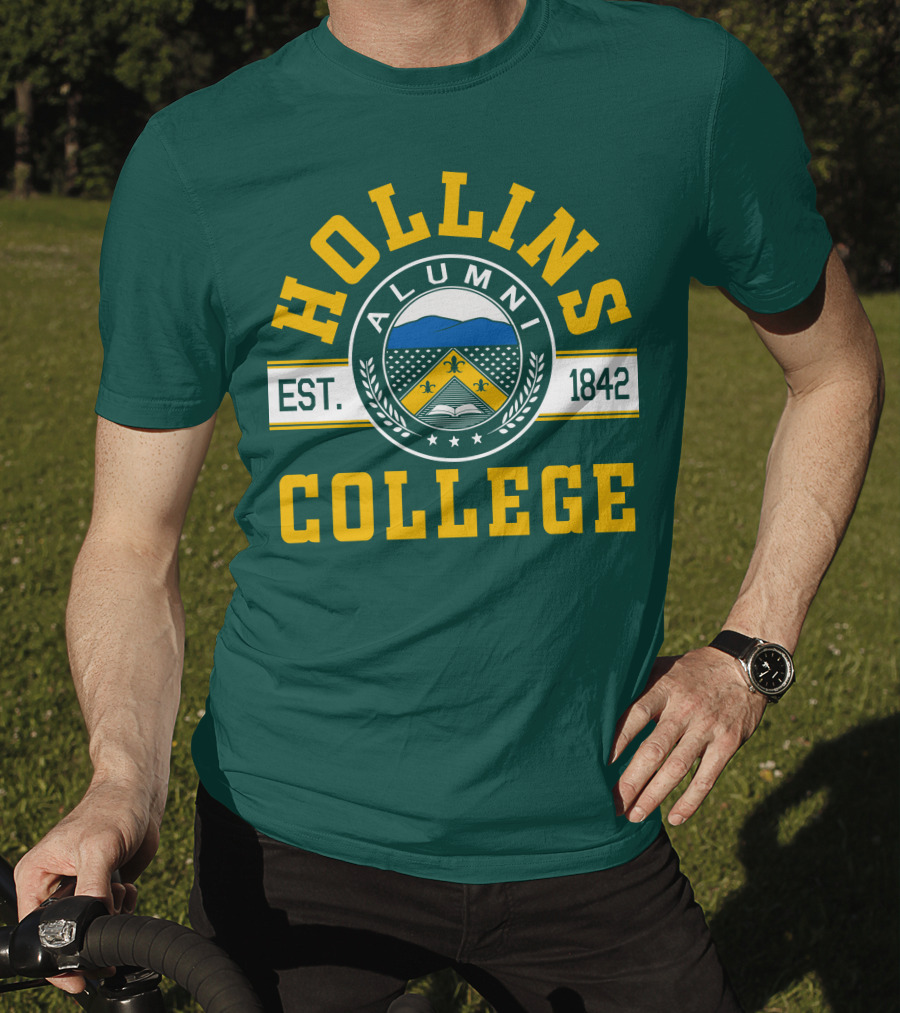 Hollins College Alumni Est. 1842 Fleur-de-lis And Mountain Emblem T-Shirt