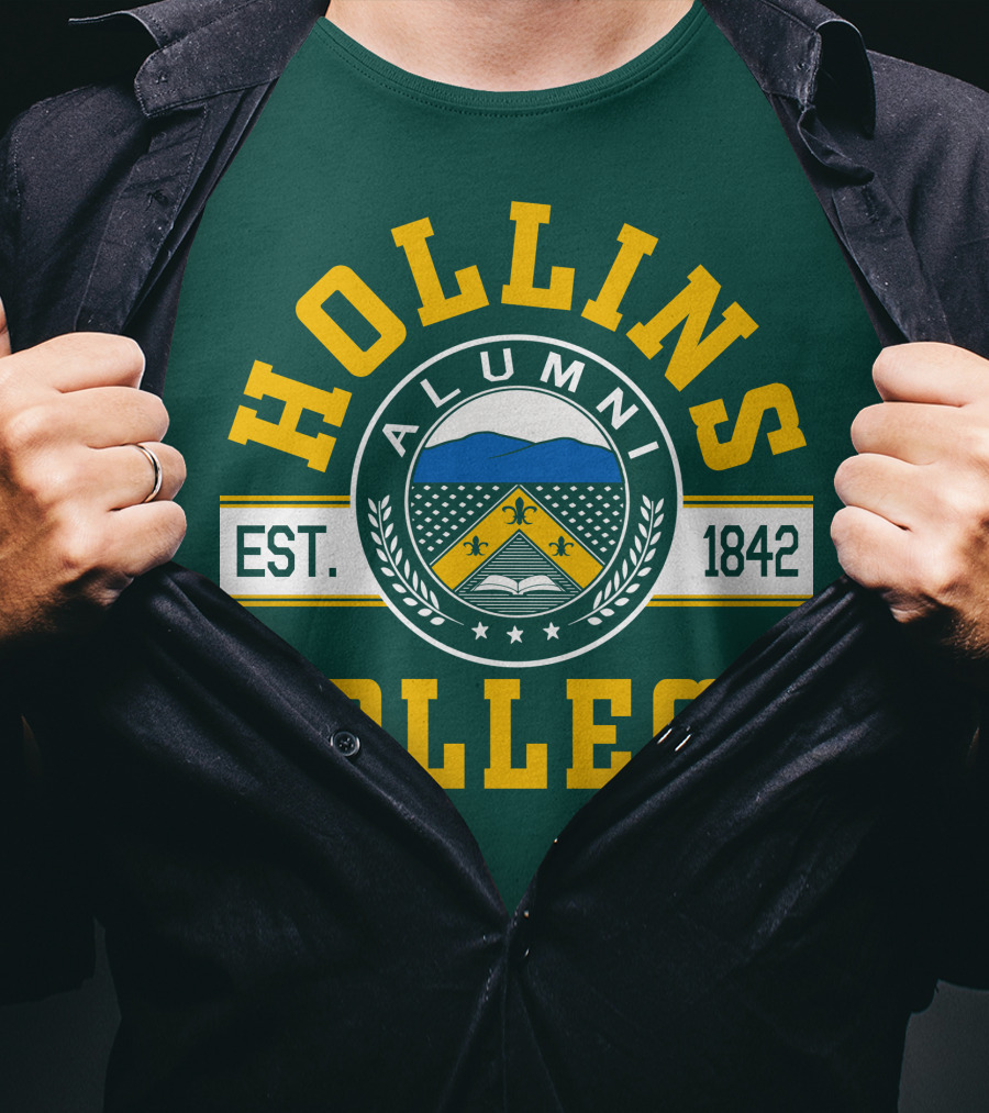 Hollins College Alumni Est. 1842 Fleur-de-lis And Mountain Emblem T-Shirt