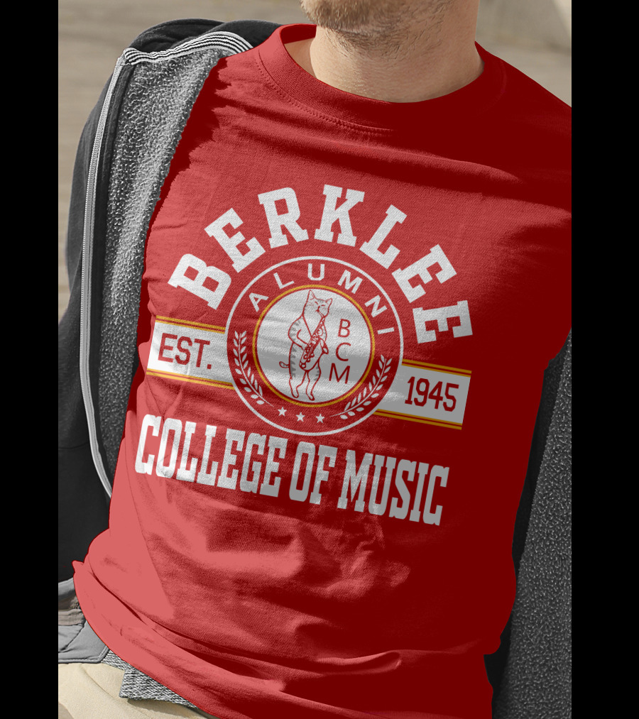Berklee College Of Music Alumni Est. 1945 BCM Cat T-Shirt