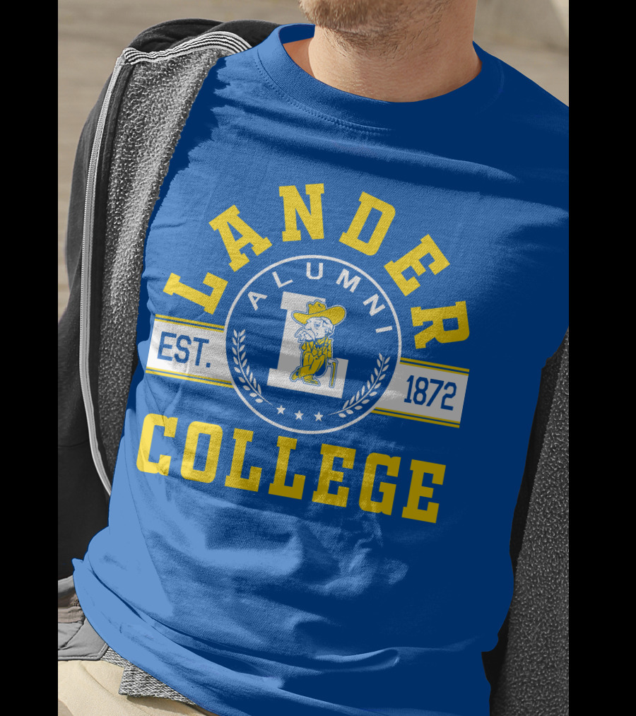 Lander College Alumni Est. 1872 Blue And Yellow T-Shirt