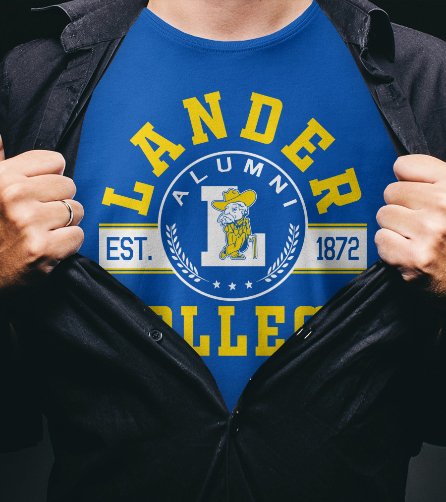 Lander College Alumni Est. 1872 Blue And Yellow T-Shirt
