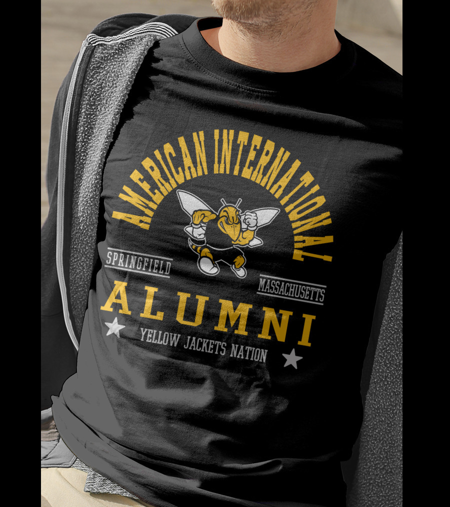 American International Springfield Massachusetts Alumni Yellow Jackets Nation T-Shirt