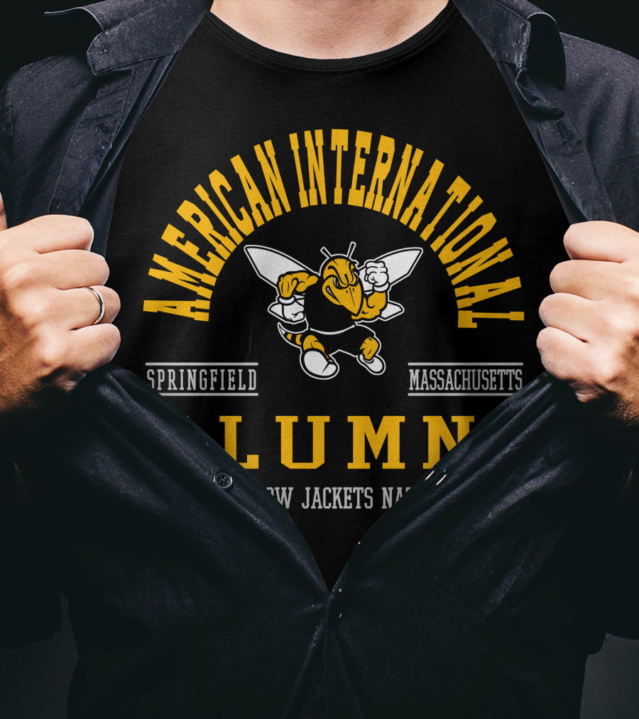 American International Springfield Massachusetts Alumni Yellow Jackets Nation T-Shirt