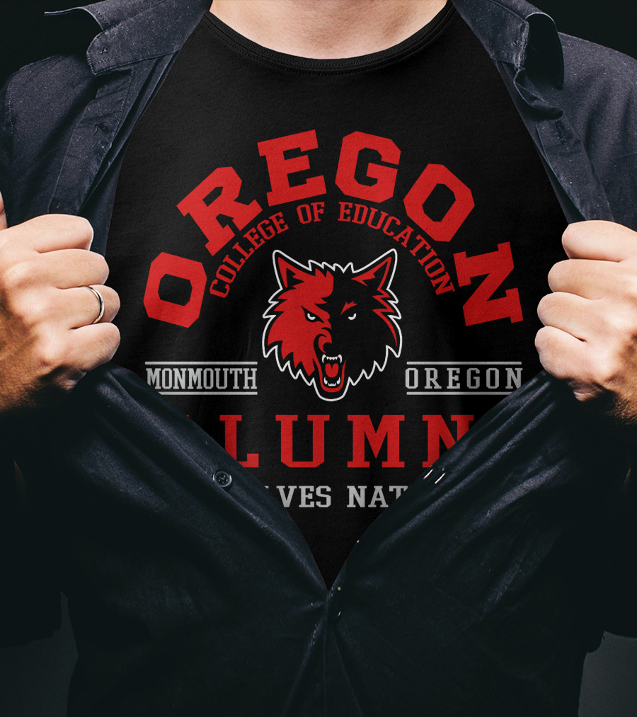 Oregon College Of Education Alumni Wolves Nation Monmouth Oregon T-Shirt