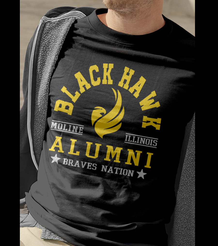 Black Hawk Alumni Braves Nation Moline Illinois T-Shirt