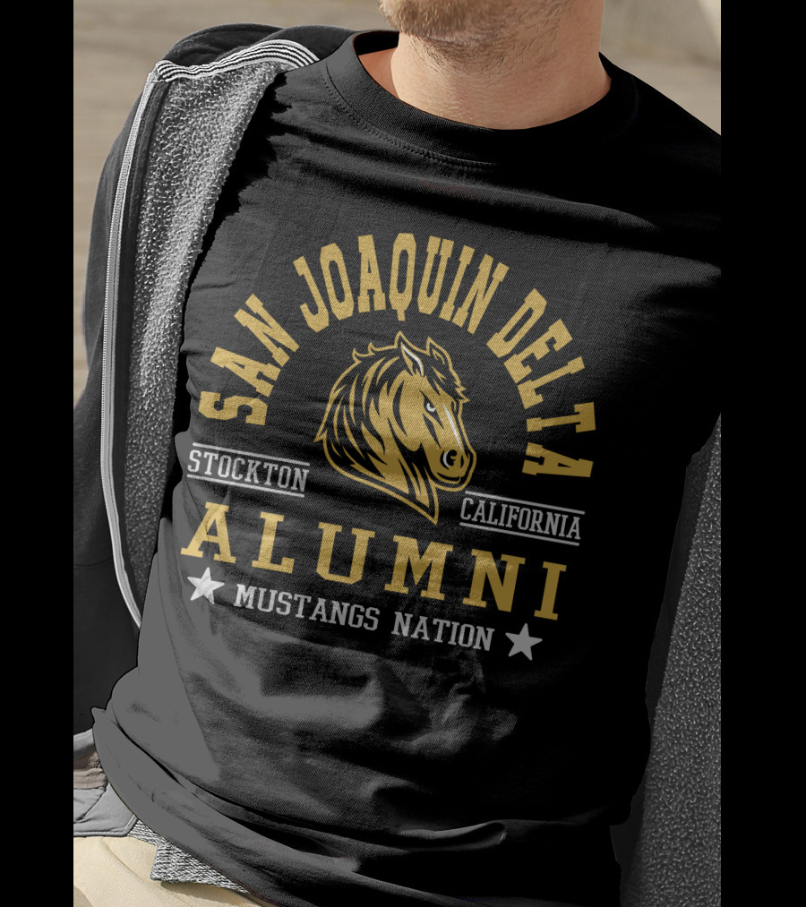 San Joaquin Delta Alumni Stockton California Mustangs Nation T-Shirt