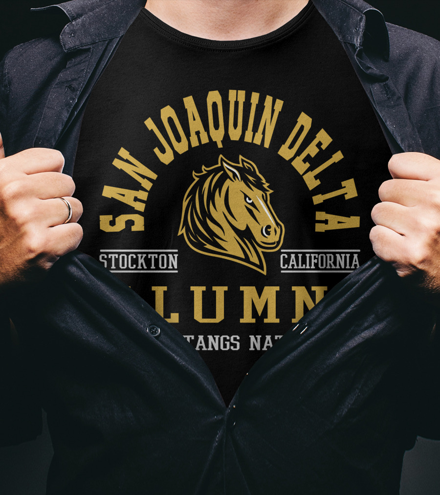 San Joaquin Delta Alumni Stockton California Mustangs Nation T-Shirt
