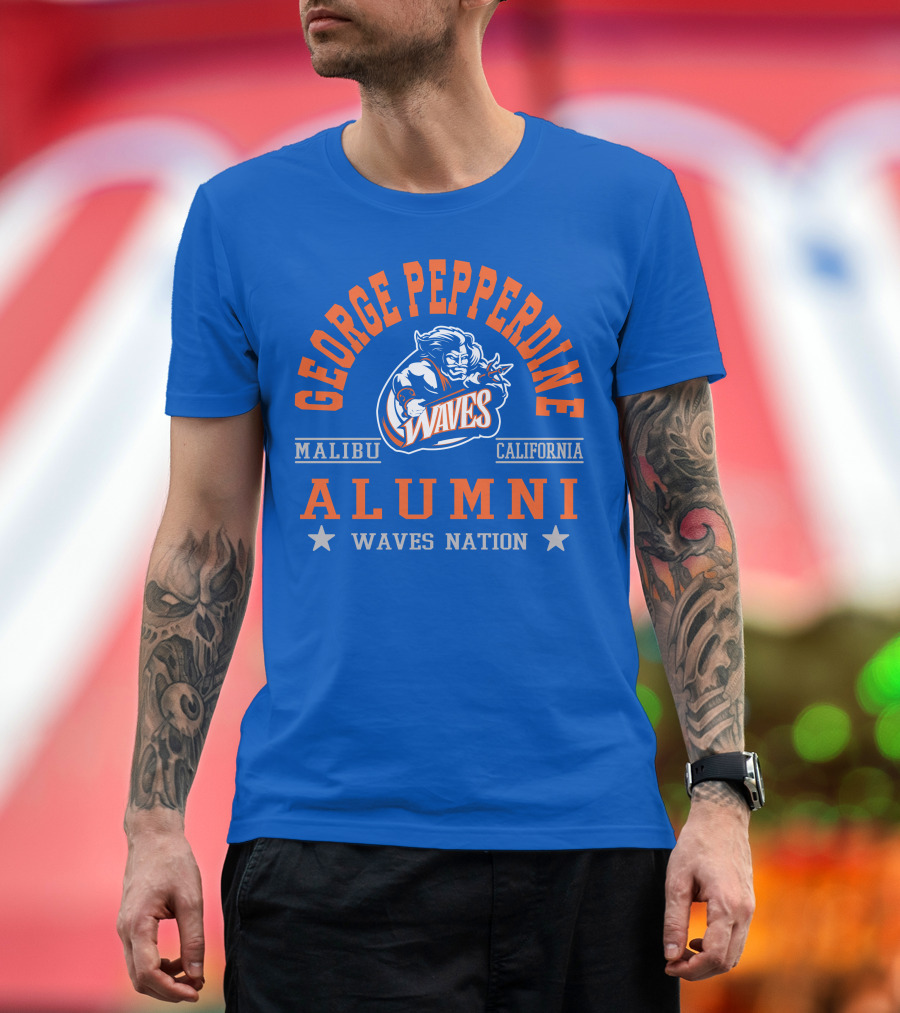 George Pepperdine Waves Alumni Malibu California Waves Nation T-Shirt