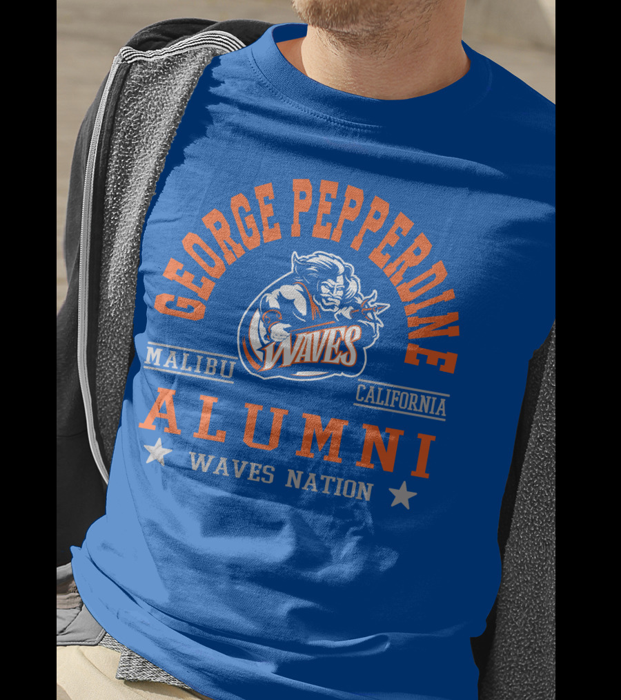 George Pepperdine Waves Alumni Malibu California Waves Nation T-Shirt