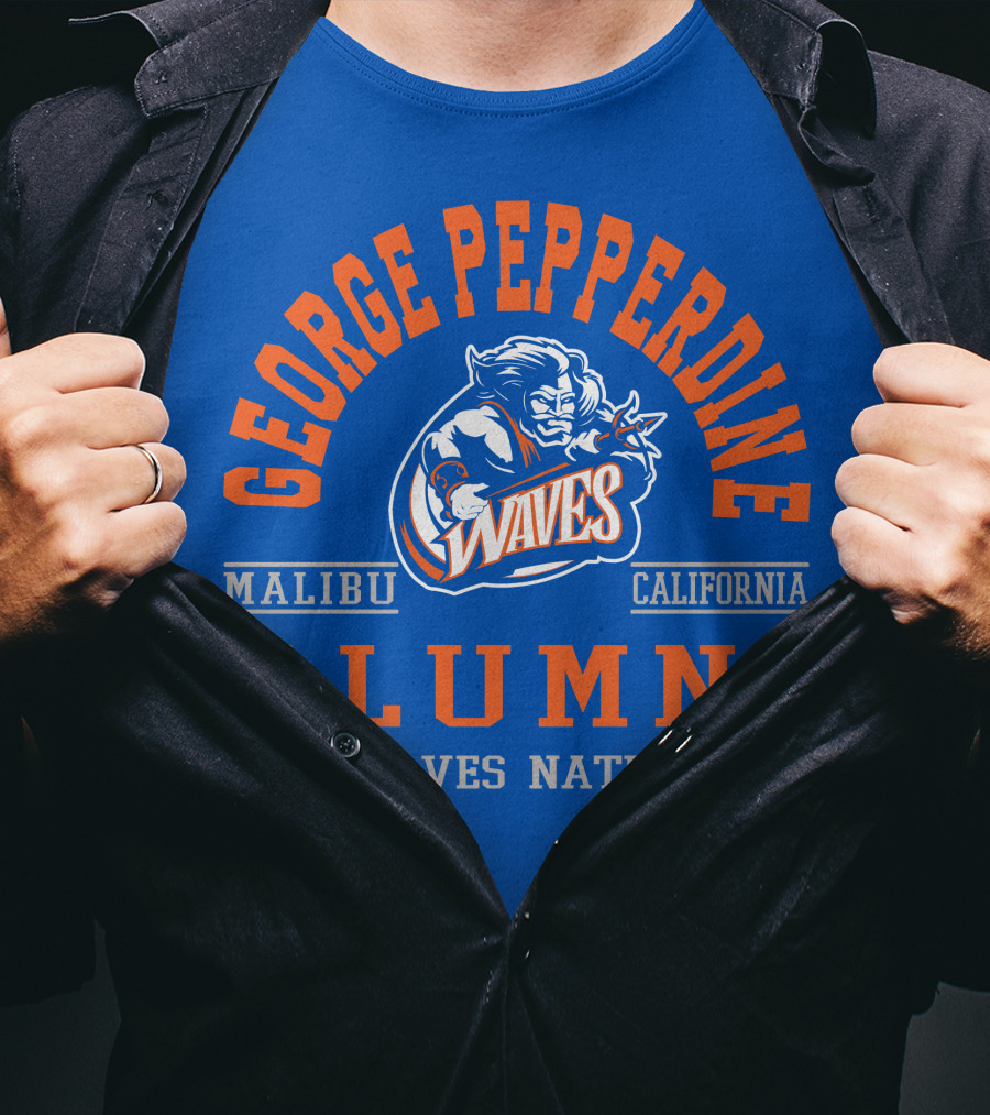 George Pepperdine Waves Alumni Malibu California Waves Nation T-Shirt