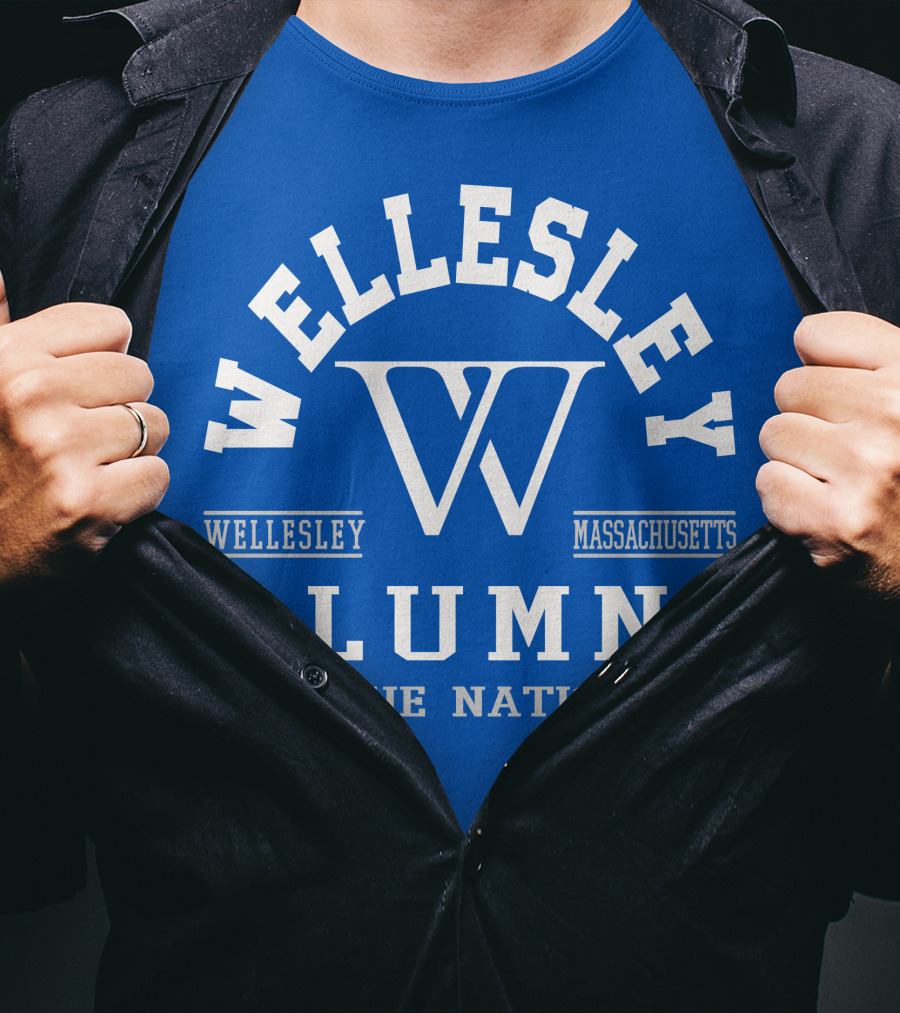 Wellesley Massachusetts Alumni Blue Nation T-Shirt