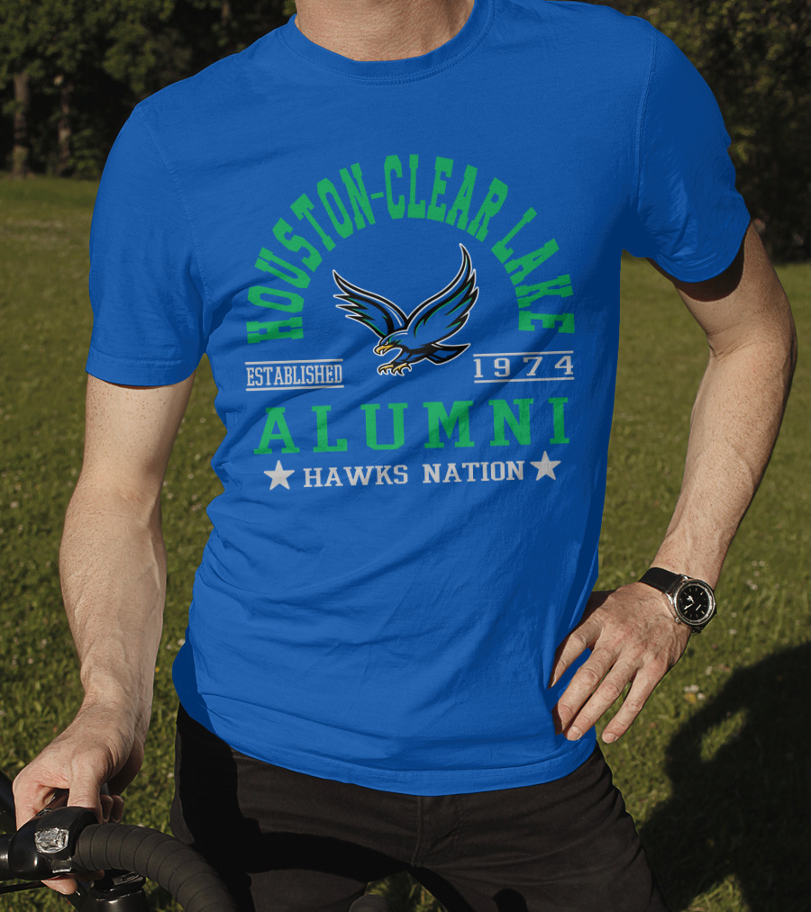 Houston-Clear Lake Alumni Established 1974 Hawks Nation T-Shirt