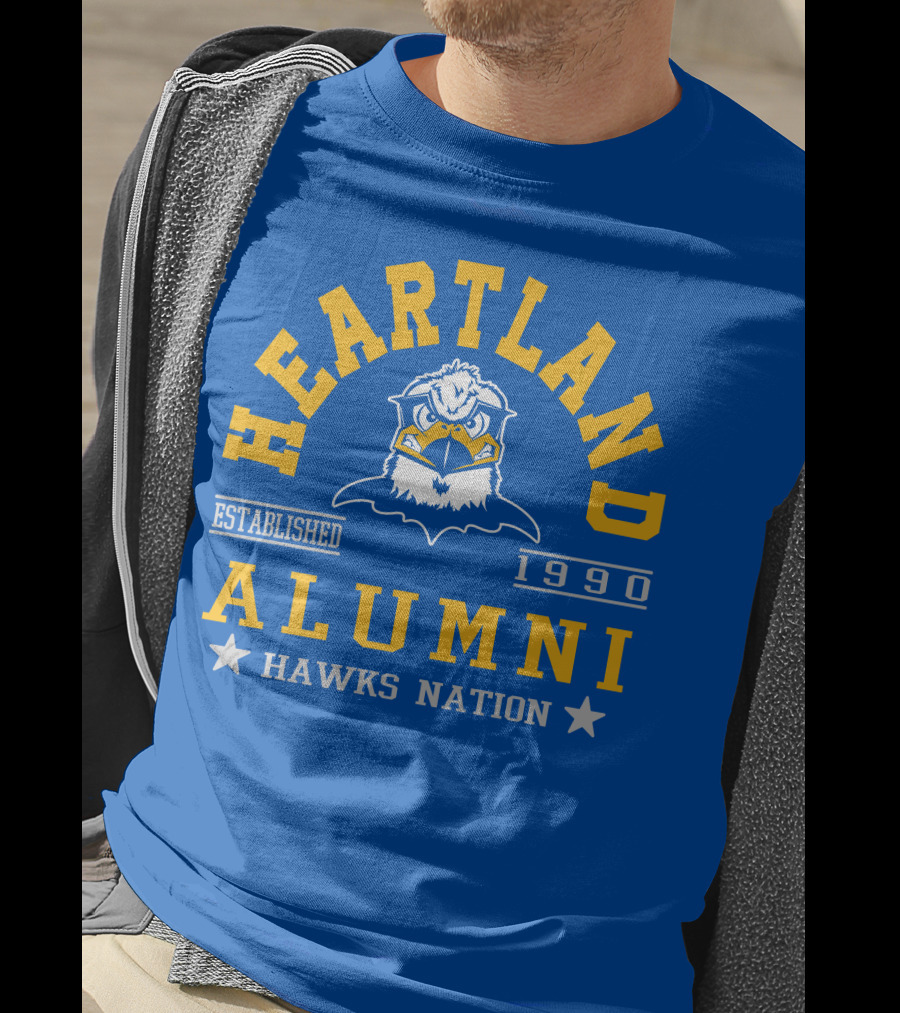 Heartland Alumni Established 1990 Hawks Nation T-Shirt
