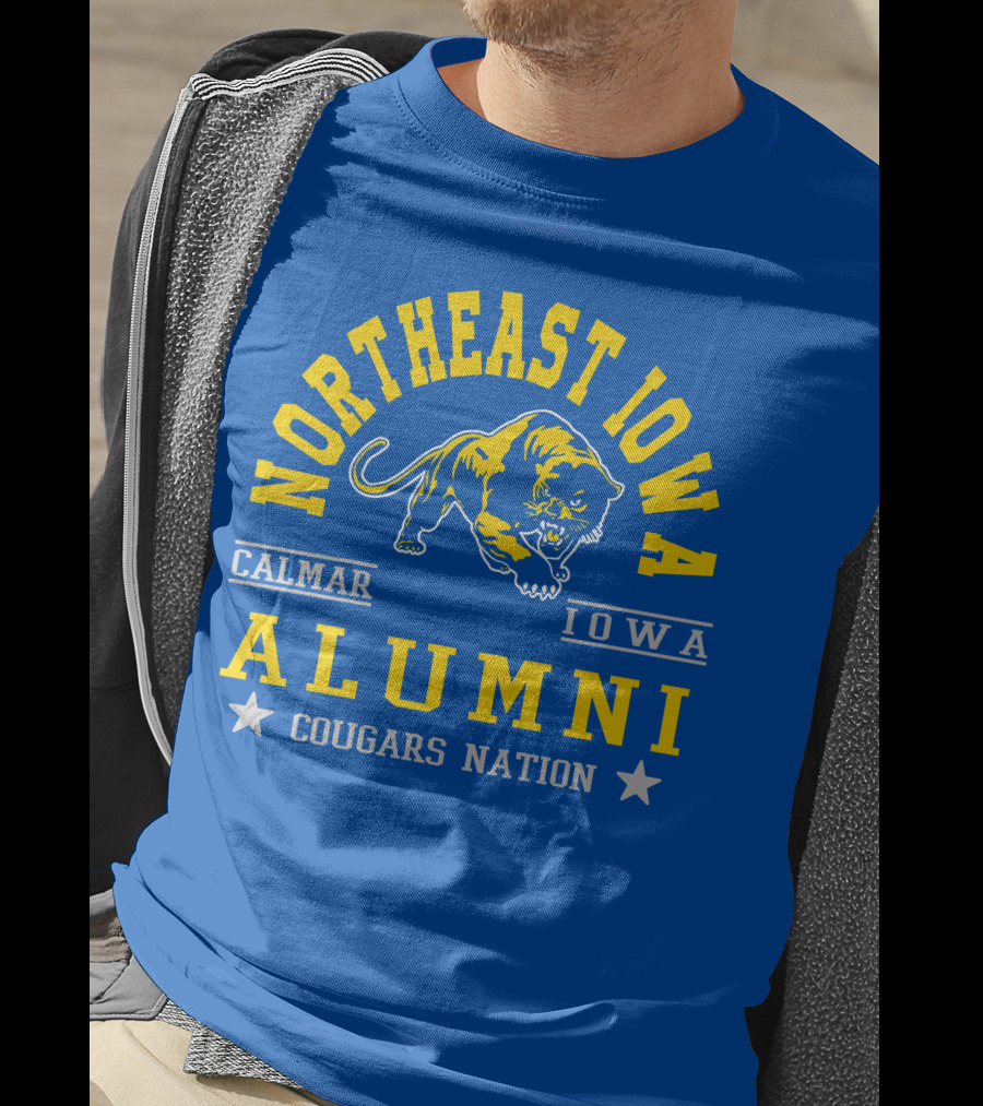 Northeast Iowa Calmar Iowa Alumni Cougars Nation T-Shirt