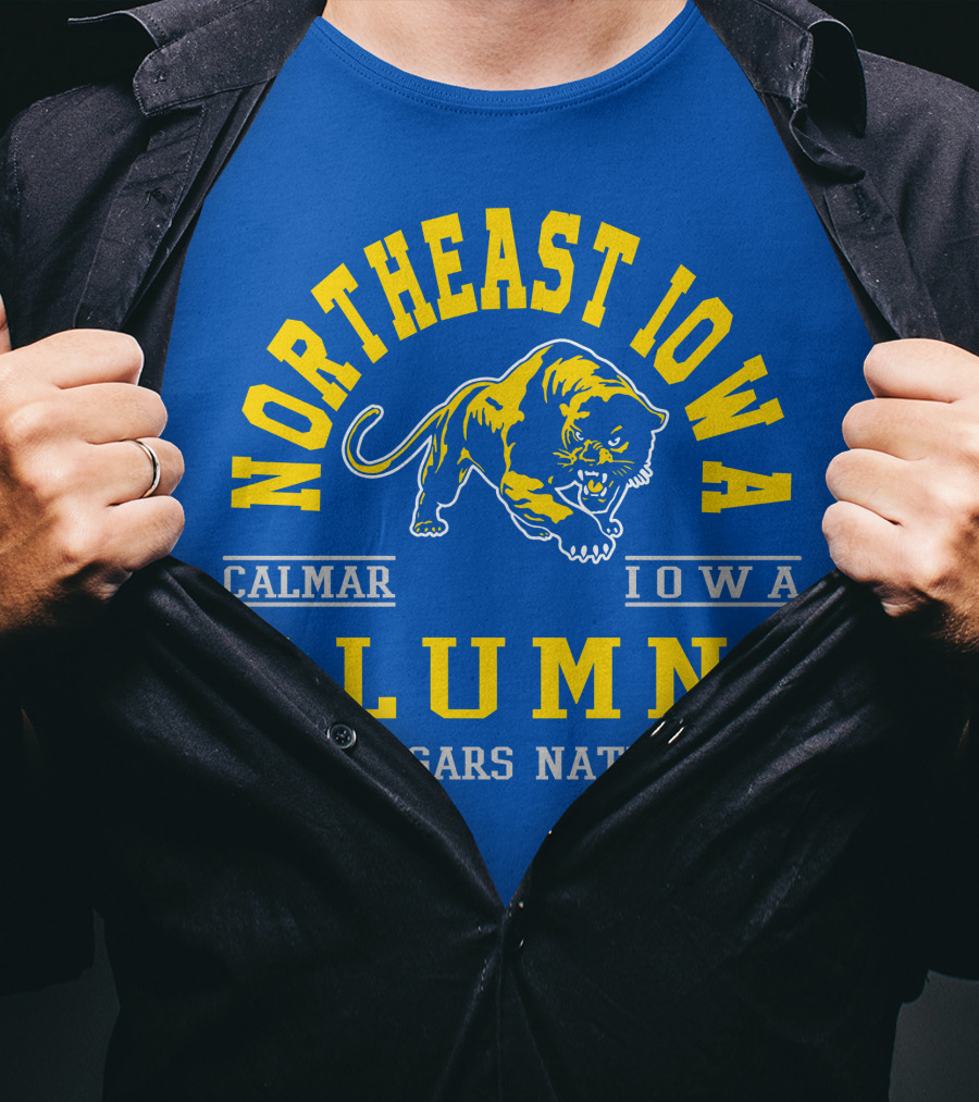 Northeast Iowa Calmar Iowa Alumni Cougars Nation T-Shirt