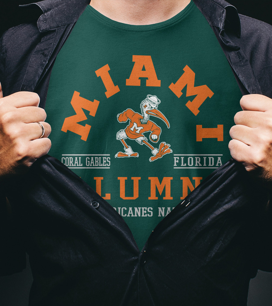 Miami Alumni Coral Gables Florida Hurricanes Nation T-Shirt