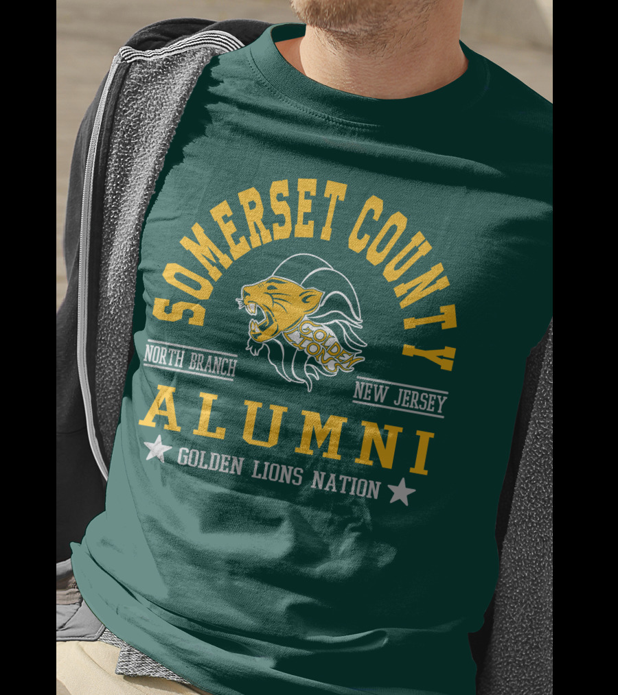 Somerset County New Jersey Alumni Golden Lions Nation North Branch T-Shirt