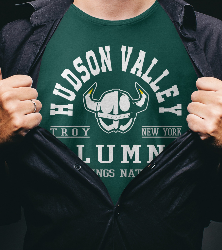 Hudson Valley Troy New York Alumni Vikings Nation T-Shirt