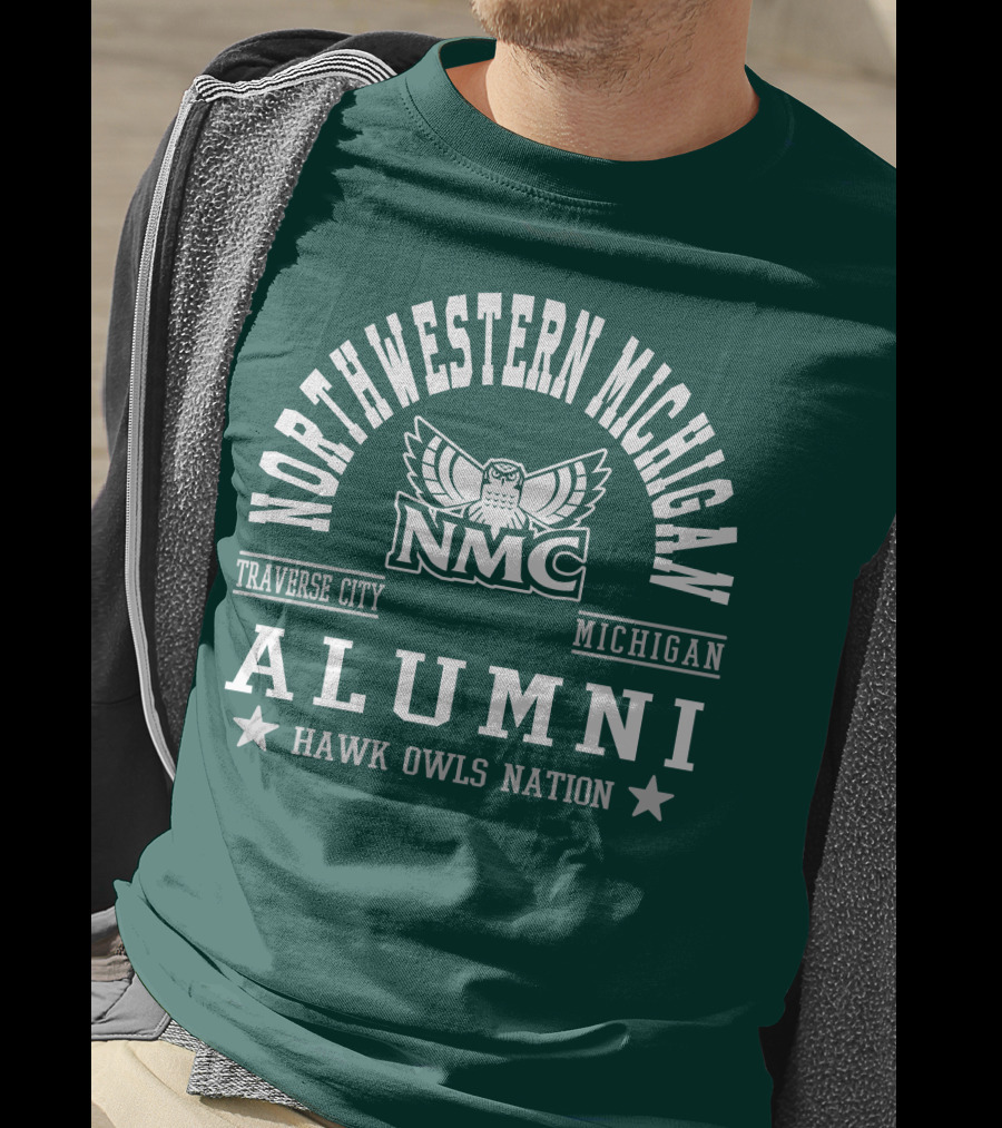 Northwestern Michigan NMC Traverse City Alumni Hawk Owls Nation T-Shirt