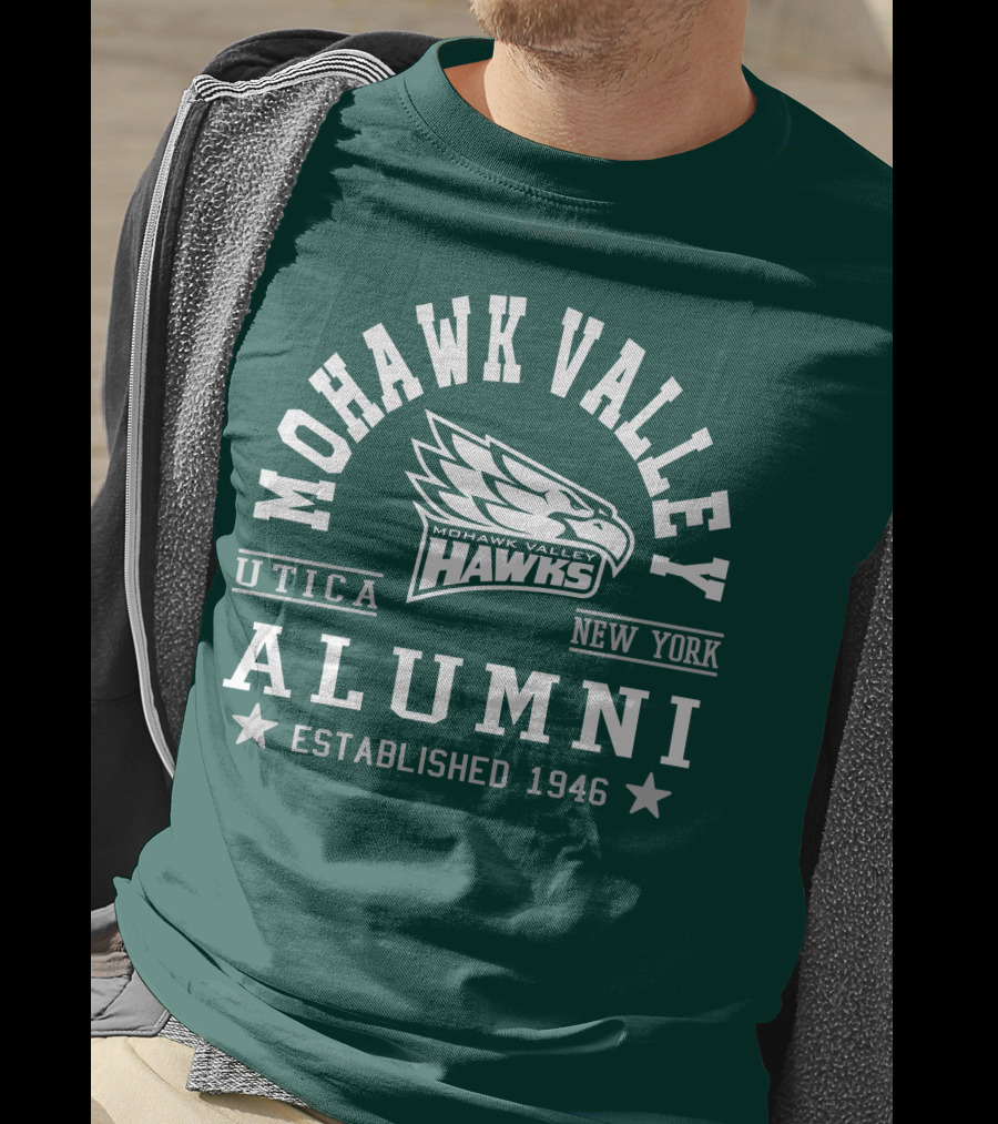 Mohawk Valley Hawks Alumni Utica New York Established 1946 T-Shirt