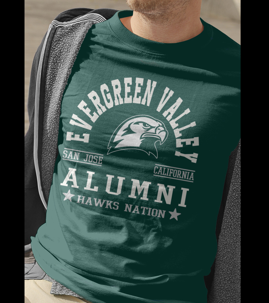 Evergreen Valley San Jose California Alumni Hawks Nation T-Shirt